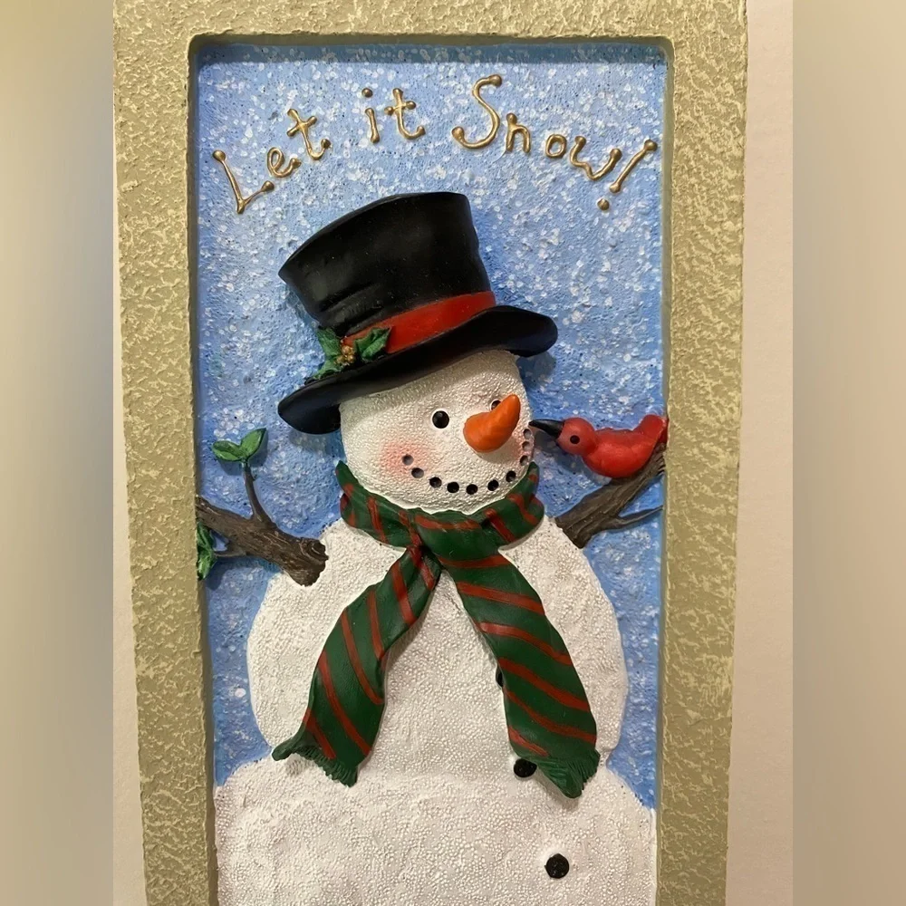 NWOT - Stoneware Let it Snow Free Standing or Hanging Candle Holder